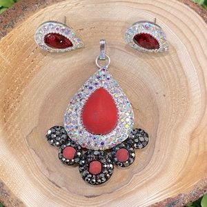 ⚡️Mega Sale⚡️ Silver925 Rhinestone and Natural Stone necklace & earrings